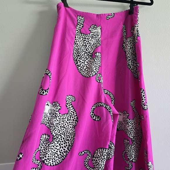 SHEIN Pink and Black Animal Print Pants Wide Leg M - Picture 5 of 6